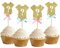 Bymivofun 24 Stück Glitzer Gender Reveal Cupcake Topper, Glitzer Baby Cupcake Topper, für Geburtstag, Hochzeit, Taufe, Babyparty, Kinderpartydekorationen