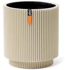 Capi Europe - Gefäß Zylinder Groove Colours - 19x21 - Beige - Öffnung Ø17 - Blumentopf für drinnen - BGVBG314