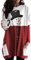 OMZIN Herbst Damen Langarm Rundhalsausschnitt Fashion Tops Soft Christmas Sweatshirt Casual Print Pullover Mit Taschen Schneemann Rot XXL