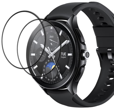 PaceBid 2 Pack Pellicola Protettiva Compatibile con Xiaomi Watch 2 Pro, 3D Piena Copertura Pellicola Vetro Temperato [Anti-graffio] [9H Durezza] [Senza Bolle] per Xiaomi Watch 2 Pro