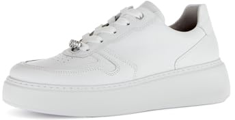 Gabor Damen Low-Top Sneaker, Frauen Halbschuhe,straßenschuhe,Strassenschuhe,Sportschuhe,Freizeitschuhe,Weiss (Silber/kr),35 EU / 2.5 UK