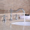 mitigeur de lavabo rétro chromé, robinets de lavabo à Trois Trous, Robinet de lavabo de Salle de Bain, Robinet de lavabo en Laiton avec Chaud et Froid, poignée en Croix de Salle de Bain, mitigeur de