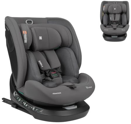 Kikkaboo i-Size Kindersitz i-Hike (40-150 cm) Isofix, 360° drehbar, verstellbar grau