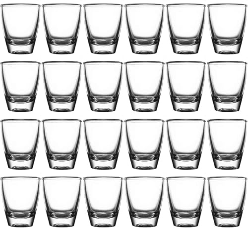Yitobici Bicchierini da shot, set di bicchierini da shot per tequila da 35 ml, in vetro robusto, bicchierini per tequila, vodka, ouzo e liquore (35 ml - confezione da 24)
