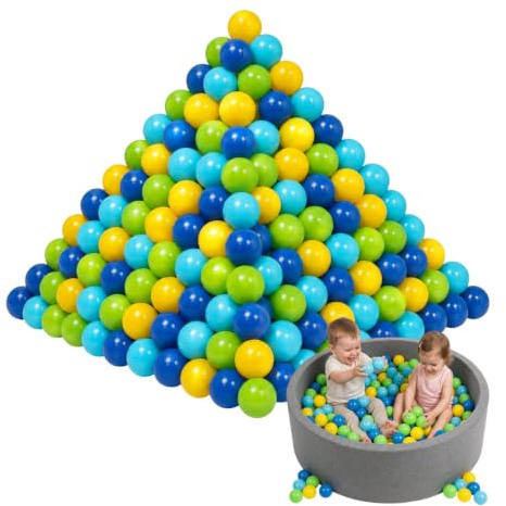 alldoro Bällebad Bälle Ø 6 cm, Bunte Spielbälle aus Kunststoff in Netztragetasche, für Kinder ab 10 Monaten