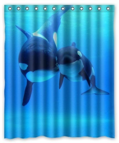 CHATAE Fashionable Custom Waterproof Orca Killer Whales Shower Curtain (60inhes x 72inhes) With 12 holes-957