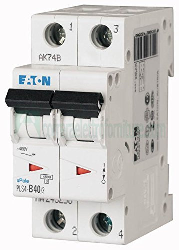 Interruttore magnetotermico 2P 40A 2 moduli 4,5KA EATON 243282