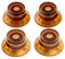 Musiclily Pro Metrische Gitarrenknöpfe Top Hat Potiknöpfe Bell Knobs für Epiphone Les Paul Style E-Gitarre Bass, Amber(4er Set)