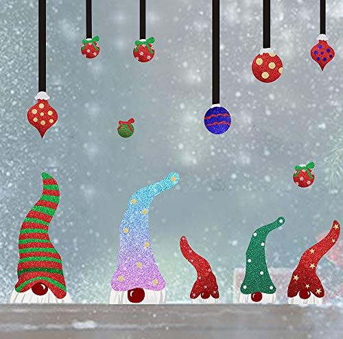 Easma Weihnachts-Abziehbilder, Fensteraufkleber, Vintage-Ornamente, zum Abziehen und Aufkleben