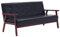 vidaXL Sofa 3-Sitzer Retro Design Polstersofa Loungesofa Sessel Sitzmöbel Ledersofa Polstermöbel Designsofa Couch Schwarz Kunstleder