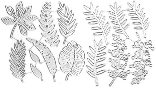 Xinlie Baum Blatt Zweig Stanzbögen Stanzschablonen Stanzschablone Baum Blatt Zweig Metall Stanzformen Schneiden Schimmel Weihnachten Feiertage Schablonen für DIY Cards Zeichenschablonen (2 Stücke)