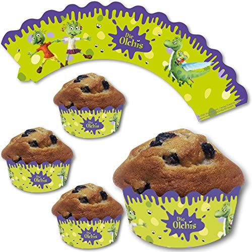 12 Deko-Banderolen für Muffins und Cupcakes * OLCHIS * für Kinderparty und Kindergeburtstag | Olchi Pappteller Partyteller Party Set