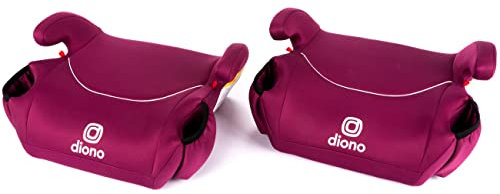Diono Solana Backless Booster Car Seats, Lightweight, Machine Washable Covers, 2 Cup Holders, Pink, Pack of 2