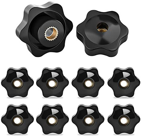 FYting Sterngriffmutter M8,10 Stücke rändelmutter M8 Sterngriffmutter Klemmknopf Schwarz Kunststoff Griffmuttern Innengewinde Klemmknopf Für Mechanische Ausrüstung Industrieausrüstung-38mm