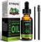ETRONG Huile de ricin bio pure pressée à froid pour sourcils, cils, pousse des cheveux, ongles et peau avec 1 lot de pinceaux pour sourcils et eye-liner (10 ml)