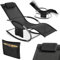 SoBuy Muebles de Jardin Mecedora Silla Tumbona de Exterior Reclinable y Ergonómica Resistente al Clima para Jardín, Terraza y Camping 150 kg de Carga OGS28-SCH