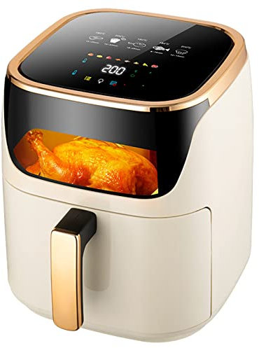 Friteuse À Air De Grande Capacité 9L, Panier De Friteuse Visuel, Friteuse À Air Sans Huile, Panier De Friteuse Antiadhésif (Color : White, Size : Touch screen)