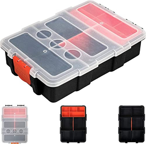 INHEMING Organizer Viti Attrezzi Plastica,Sortmaster scatola porta attrezzi, scatola organizer portatile impermeabile, organizer per attrezzi vuota, per attrezzi, viti, chiodi, rivetti, bulloni