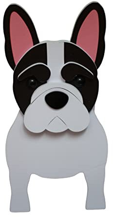 Vrogadso Französische Bulldogge Pflanzgefäß Hund Pflanzgefäße für Indoor Outdoor Pflanzen Bulldogge Blumentopf Französische Bulldogge Sukkulenten Pflanzgefäß Vase-Weiß Medium