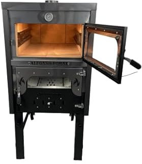 Forno A Legna In Acciaio Da Esterno-SICILIA V2-Con 3 Piani Cottura,Interno In Mattoni Refrattari Ideale Per Pizza Pane Pollo A Fuoco Indiretto Statico + Omaggi