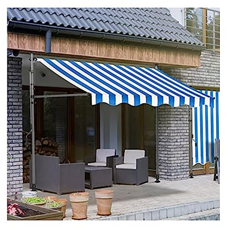Klemmmarkise 150/250/300/400cm Breit, Balkon Sonnenschutz Ohne Bohren, Balkon Markise Höhenverstellbare, Sonnenschutz und Wasserdicht, UV-Schutz und Höhenverstellbar, für Terrasse Veranda Gärten ( Col