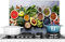 KitchenYeah© Paraschizzi Cucina Alluminio 70x50 cm Pannello Dietro Piano Cottura Fornelli a Gas Paraspruzzi Frutta - Cemento - Verdura