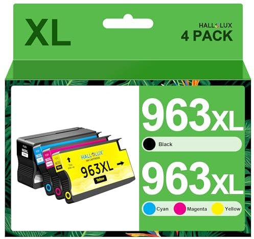 963XL Multipack Wiederaufbereitet 963 XL Druckerpatronenronen 963 Kompatibel für HP 963XL für HP OfficeJet Pro 9010 Patronen 9012 9020 9014 9015 9025 9019 9013 (Schwarz, Magenta, Gelb, Cyan, 4er-Pack)