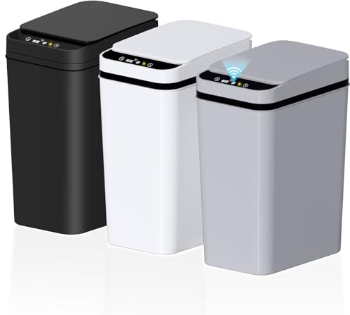 Bathroom Small Trash Can with Lid, Automatic Garbage Can, 2.6 Gallon