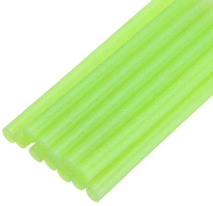 QUARKZMAN 12 Stück Heißklebesticks 7mm x 100mm Heißklebepistole Sticks Glitzer Grün, Glue Stick Heißkleber Klebesticks Heißklebestifte Klebestifte Bastelklebestifte für DIY Reparieren