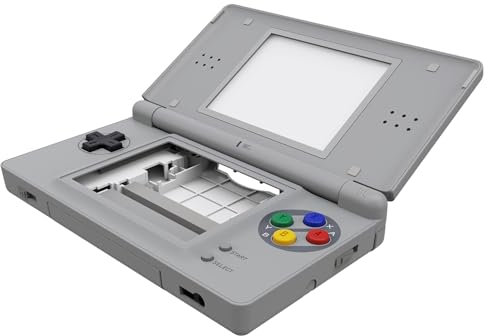 eXtremeRate SFC SNES Classic EU Style Replacement Full Housing Shell for Nintendo DS Lite, Custom Handheld Console Case Cover with Buttons, Screen Lens for Nintendo DS Lite NDSL - Console Without