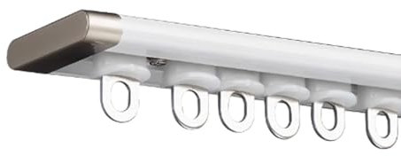 Vorhangschiene Gardinenschiene Gardinenstange Versteckte Deckenvorhangschiene Weiß, Duschvorhangschiene Versenkt, Vorhangstangensystem mit Glatten Rollen, Verdunkelungs-Dekorschienensystem, Unsichtbar