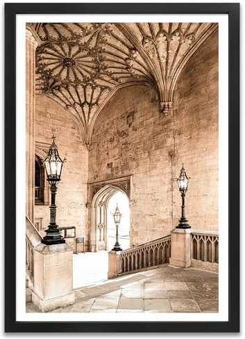 ARTFAVES® Poster - Universität Halle | Wanddeko Wandbild Fotografie Vintage | mit Rahmen Schwarz | 30 x 40 cm
