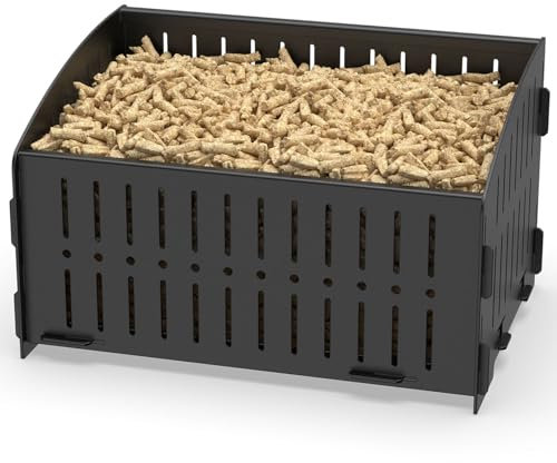 johgee Bruciatore di pellet, 29 × 20 × 17 cm Fornello Portatile, facile da montare, cestino a pellet per camini e stufe