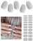 TOROKOM Semi Cured Gel Nail Strips, 20PCS UV Gel Stickers Transparent Wraps for Home Manicure DIY Salon-Quality Nail Strips with File Tool, UV Light Required (Silver Glitter)