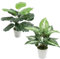 LuckyCao 6 Pack Artificial Plants in Pots Small Artificial Flowers Potted,Fake Potted Plants Indoor Faux Flowers Plants With Pot for Home Office Desk Table Decoration (2 large)