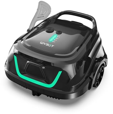 WYBOT A1max Kabelloser Poolroboter, Poolroboter Akku 130 Min Laufzeit, Doppelsiebe, Reinigt Flache Aufstellpools Bis 110 M², Ideal für Poolroboter für Aufstellpool,Waldgrün