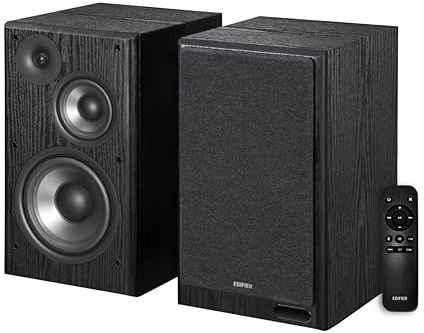 Edifier R2750DB MKII Powered Bookshelf Speakers, 144W 3-Way Active Studio Monitor with Sub Out, Hi-Res Audio, Bluetooth 6.0 with LDAC, HDMI/Optical/Coaxial for Turntable, PC, Home Audio - Black