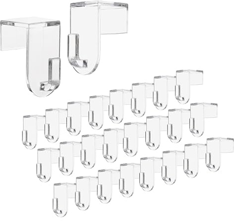 Nordstern Fensterhaken 24er Pack - Transparente Türhaken zum Einhängen - Klemmhaken ideal zum Aufhängen für Fensterdekoration am Fensterrahmen