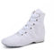 missfiona Jazz Tanzschuhe Damen Jazzschuh Tanzstiefel Segeltuch Ballsaal Tanz Flach(42 EU, Weiß)