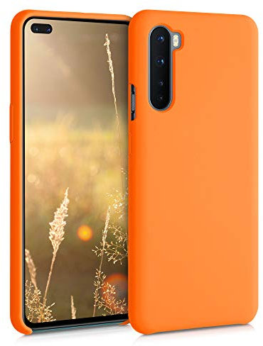 kwmobile Hülle kompatibel mit OnePlus Nord Hülle - Silikon Handy Case - Handyhülle weiche Oberfläche - kabelloses Laden - Fruity Orange