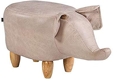 FZYE Reposapiés con Forma de Animal, otomanos, cojín Acolchado, reposapiés, Asiento, sofá, Silla, Muebles tapizados, Taburete con pie de Elefante Animal para niños, Beige, Elefante