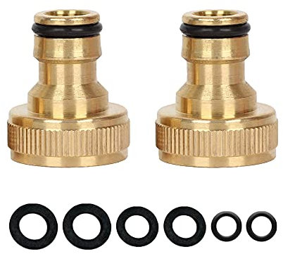 2 Pack Brass Garden Hose Tap Connector,3/4 inch Brass Female Threaded Tap Connector for Hose Pipe,Copper 3/4 BSP Hose Connector Male Watering Fittings for Threaded Faucet Adapter Quick Connector