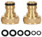 2 Pack Brass Garden Hose Tap Connector,3/4 inch Brass Female Threaded Tap Connector for Hose Pipe,Copper 3/4 BSP Hose Connector Male Watering Fittings for Threaded Faucet Adapter Quick Connector