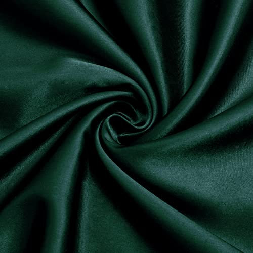 VACVELT Charmeuse Satin-Stoff von The Yard, 152.4 cm breit, jägergrün, Satin-Stoff, glänzender und weicher Stoffstoff, seidiger Satin-Stoff für Brautkleid, Nähen, Drapieren (91 cm)