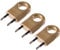 Flachstecker mit Rundem Loch, Stecker 230V, 6A, Schuko Stecker - Flach, Eurostecker, Europäische Flachstecker, Stromstecker - Flach, Euro - 2-polige Flachstecker, 3 Stücke (Gold)