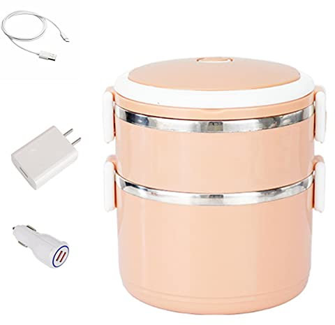 Mini Forno a microonde Portatile con portapranzo Elettrico USB Rosa da 1400 ml per Riscaldare Alimenti in Ufficio, a Scuola o in Viaggio