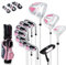 LIFEZEAL Komplettes Golfschlägerset für Frauen, Golfschlägersätze inkl. #1 Driver, #3 Fairway, #5 Hybrid, #5#6#7#8#9#P #S Eisen, Putter & Tragbare Golftasche mit Regenhaube, Rechtshänder (Rosa)