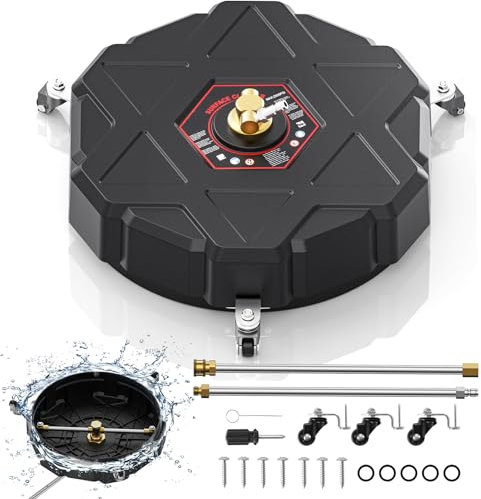 Aihand Hochdruckreiniger-Oberflächenreiniger, 33 cm, Hochdruckreiniger, Oberflächenreiniger mit 6,35 mm Schnellstecker und 2 Düsen, Auffahrtsreiniger-Aufsatz mit 360°-Rädern und 2 Verlängerungsstäben