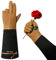 HLDD HANDLANDY Rose Pruning Gloves for Women & Men, Long Thorn Proof Leather Gardening Gloves with Forearm Protection, Garden Work Gauntlet (Black-Brown, M)