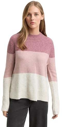 TOM TAILOR Denim Damen Strickpullover mit Colour Blocking